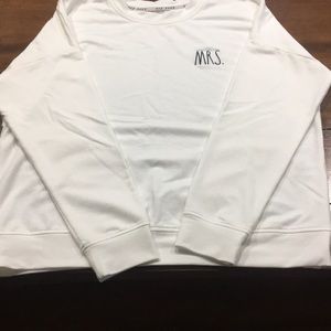Rae Dunn White Mrs. Crewneck Sweatshirt